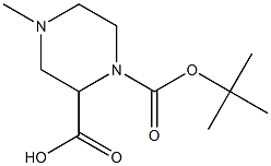 4-Methyl-piperazine-1,2-dicarboxylic acid 1-tert-butyl ester structure