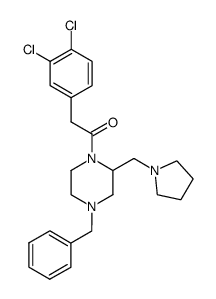 1-[(3,4-dichlorophenyl)acetyl]-4-(phenylmethyl)-2-[(1-pyrrolidinyl)methyl]piperazine Structure