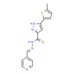 3-(5-methylthiophen-2-yl)-N'-[(E)-pyridin-4-ylmethylidene]-1H-pyrazole-5-carbohydrazide结构式