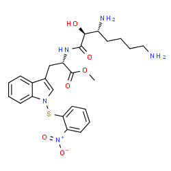 3,7-diamino-2-hydroxyheptanoic acid-2-(2-nitrophenylsulfenyl)tryptophan methyl ester structure
