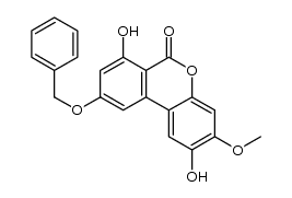 9-benzyloxy-2,7-dihydroxy-3-methoxy-6H-benzo[c]chromen-6-one结构式