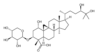 (1α,3β,24R)-1,3,24,25-tetrahydroxycycloartan-28-oic acid 3-(β-D-xylopyranoside)结构式