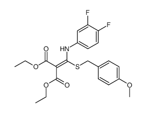 diethyl 3,4-difluorophenylamino(p-methoxybenzylthio)methylenemalonate结构式