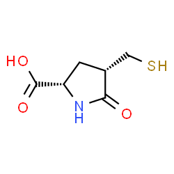 Proline, 4-(mercaptomethyl)-5-oxo-, cis- (9CI)结构式