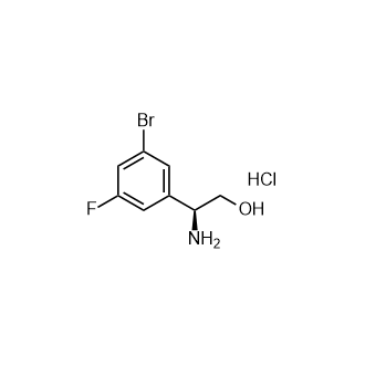 (S)-2-氨基-2-(3-溴-5-氟苯基)乙醇盐酸盐结构式