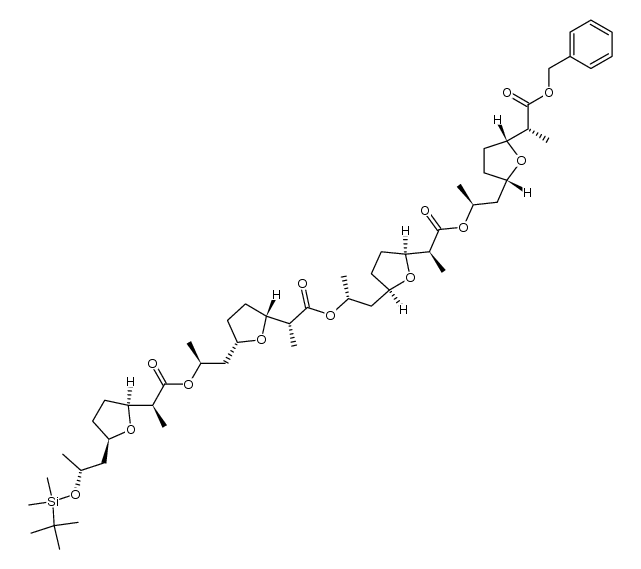 benzyl 8-tert-butyldimethylsilyl-(+)-nonactyl-(-)-nonactyl-(+)-nonactyl-(-)-nonactate Structure