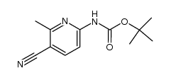 2-tert-butoxycarbonylamino-5-cyano-6-methylpyridine结构式