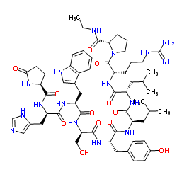 (Des-Gly10,D-His2,D-Ser4,D-Leu6,Pro-NHEt9)-LHRH trifluoroacetate salt Structure