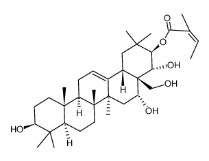 Olean-12-ene-3β,16α,21β,22α,28-pentol 21-[(Z)-2-methyl-2-butenoate] structure