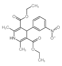 3,5-Pyridinedicarboxylicacid, 1,4-dihydro-2,6-dimethyl-4-(3-nitrophenyl)-, 3,5-diethyl ester Structure