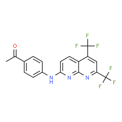 Ethanone, 1-[4-[[5,7-bis(trifluoromethyl)-1,8-naphthyridin-2-yl]amino]phenyl]- (9CI) Structure