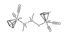 (η5-C5H5)Fe(CO)2SiMe2SiMe2CH2Fe(CO)2(η5-C5H5) Structure