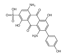 4,8-diamino-9,10-dihydro-1,5-dihydroxy-7-(4-hydroxyphenyl)-9,10-dioxoanthracene-2-sulphonic acid结构式