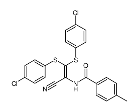 N-[2,2-bis[(4-chlorophenyl)sulfanyl]-1-cyanoethenyl]-4-methylbenzamide Structure