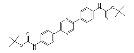 2,5-Bis(4'-tert-butoxycarbonylaminophenyl)pyrazine结构式