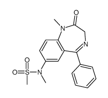 1,3-Dihydro-1-methyl-7-(N-methylmethylsulfonylamino)-5-phenyl-2H-1,4-benzodiazepin-2-one Structure