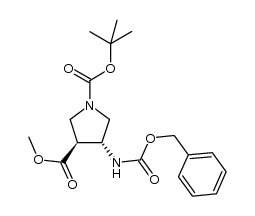 (3S,4R)-1-tert-butyl 3-methyl 4-(((benzyloxy)carbonyl)amino)pyrrolidine-1,3-dicarboxylate Structure