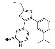 4-[2-ethyl-4-(3-propan-2-ylphenyl)-1,3-thiazol-5-yl]pyridin-2-amine结构式