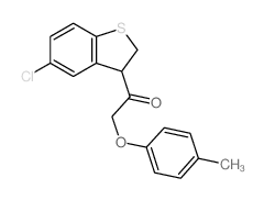 1-(5-chloro-2,3-dihydrobenzothiophen-3-yl)-2-(4-methylphenoxy)ethanone结构式