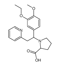 1-[1-(3-ethoxy-4-methoxyphenyl)-2-pyridin-2-ylethyl]pyrrolidine-2-carboxylic acid Structure