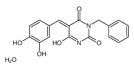 (5E)-1-benzyl-5-[(3,4-dihydroxyphenyl)methylidene]-1,3-diazinane-2,4,6-trione,hydrate Structure