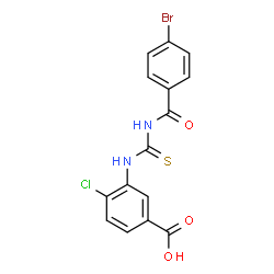 3-[[[(4-BROMOBENZOYL)AMINO]THIOXOMETHYL]AMINO]-4-CHLORO-BENZOIC ACID Structure