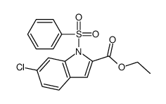 ethyl 1-(benzenesulfonyl)-6-chloroindole-2-carboxylate结构式