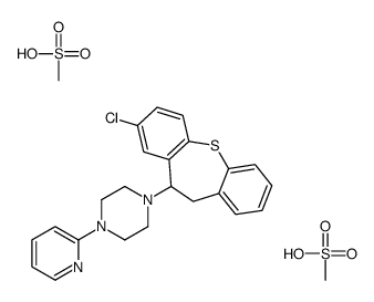 1-(3-chloro-5,6-dihydrobenzo[b][1]benzothiepin-5-yl)-4-pyridin-2-ylpiperazine,methanesulfonic acid结构式