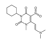 3-cyclohexyl-6-(2-dimethylamino-vinyl)-1-methyl-5-nitro-1H-pyrimidine-2,4-dione结构式