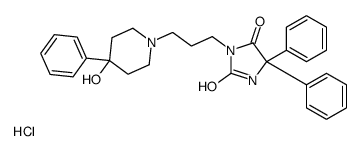 3-[3-(4-hydroxy-4-phenylpiperidin-1-yl)propyl]-5,5-diphenylimidazolidine-2,4-dione,hydrochloride Structure