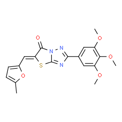 (5Z)-5-[(5-methylfuran-2-yl)methylidene]-2-(3,4,5-trimethoxyphenyl)[1,3]thiazolo[3,2-b][1,2,4]triazol-6(5H)-one结构式