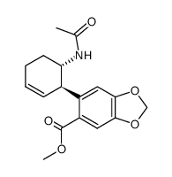 6-((S)-6-Acetylamino-cyclohex-2-enyl)-benzo[1,3]dioxole-5-carboxylic acid methyl ester结构式