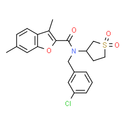 2-Benzofurancarboxamide,N-[(3-chlorophenyl)methyl]-3,6-dimethyl-N-(tetrahydro-1,1-dioxido-3-thienyl)-(9CI)结构式