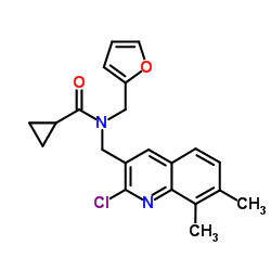 Cyclopropanecarboxamide, N-[(2-chloro-7,8-dimethyl-3-quinolinyl)methyl]-N-(2-furanylmethyl)- (9CI) Structure