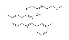 Acetamide, 2-[[6-ethyl-2-(3-methylphenyl)-4-quinazolinyl]thio]-N-(2-methoxyethyl)- (9CI) Structure