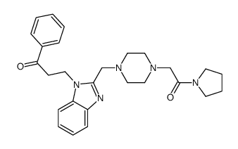 3-[2-[[4-(2-oxo-2-pyrrolidin-1-ylethyl)piperazin-1-yl]methyl]benzimidazol-1-yl]-1-phenylpropan-1-one Structure
