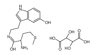 (2S)-2-amino-N-[2-(5-hydroxy-1H-indol-3-yl)ethyl]-4-methylsulfanylbutanamide,(2R,3R)-2,3-dihydroxybutanedioic acid结构式