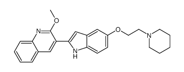 2-methoxy-3-[5-(2-piperidin-1-ylethoxy)-1H-indol-2-yl]quinoline结构式