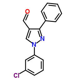 1-(3-Chlorophenyl)-3-phenyl-1H-pyrazole-4-carbaldehyde结构式