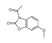 3-acetyl-6-methoxy-1,3-benzoxazol-2-one结构式