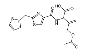3-Acetoxymethyl-2-[(2-thiophen-2-ylmethyl-thiazole-4-carbonyl)-amino]-but-3-enoic acid结构式