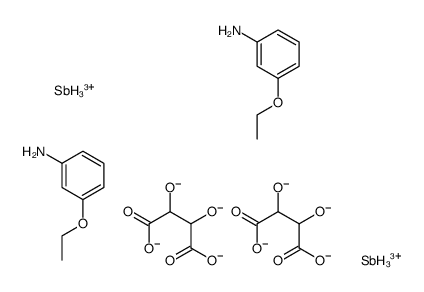 antimony(3+),2,3-dioxidobutanedioate,3-ethoxyaniline,hydron Structure