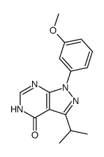 3-Isopropyl-1-(3-methoxy-phenyl)-1,5-dihydro-pyrazolo[3,4-d]pyrimidin-4-one Structure