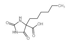 4-hexyl-2,5-dioxo-imidazolidine-4-carboxylic acid Structure