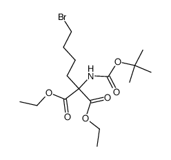 diethyl 2-(4-bromobutyl)-2-((tert-butoxycarbonyl)amino)malonate Structure