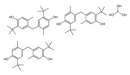 2-tert-butyl-4-[(5-tert-butyl-4-hydroxy-2-methylphenyl)methyl]-5-methylphenol,phosphorous acid结构式