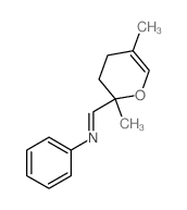 Benzenamine,N-[(3,4-dihydro-2,5-dimethyl-2H-pyran-2-yl)methylene]- Structure