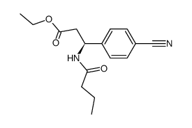ethyl (S)-3-butanoylamino-3-(4-cyanophenyl)propanoate结构式