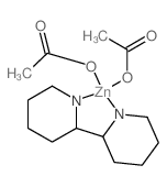 acetic acid; 2-(3,4,5,6-tetrahydro-2H-pyridin-2-yl)-6H-pyridine; zinc(+2) cation结构式