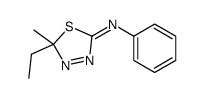 5-ethyl-5-methyl-N-phenyl-1,3,4-thiadiazol-2-imine结构式